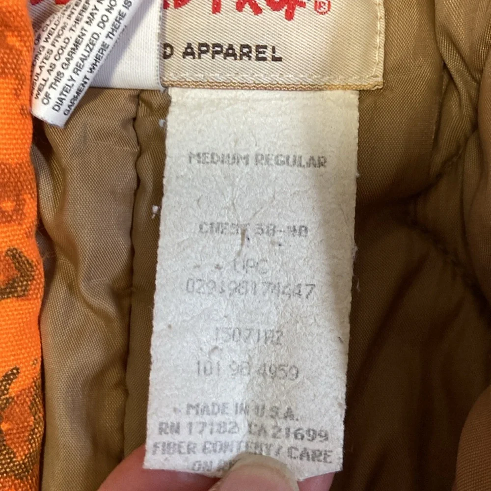 Vintage hunter orange camouflage Walls insulated coveralls medium - Picture 3 of 11